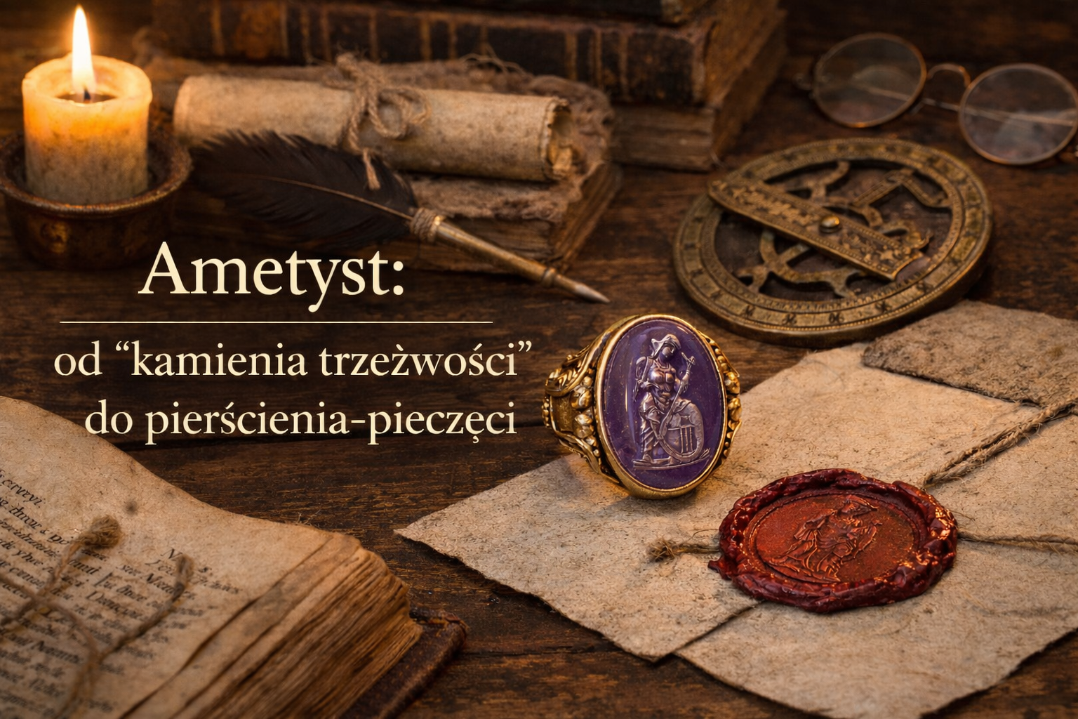 Ametyst: od „kamienia trzeźwości” do pierścienia–pieczęci